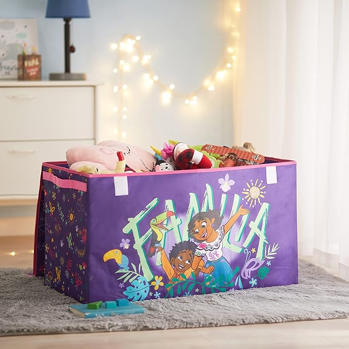 Idea Nuova Disney Encanto Collapsible Children?™s Toy Storage Trunk, Durable with Lid