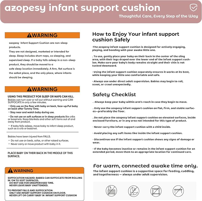 Infant Support Cushion - Baby Support Cushion for Newborn, 0-24 Months, Breathable Cotton Tummy Time Mat, Supervised Use, Portable Newborn Essentials for Home and Travel, Dustypink (Cover Included)