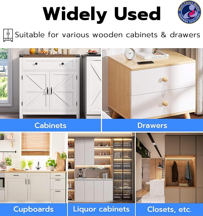 Anweller Baby Proofing Smart Cabinet Locks, Child Proof Hidden Drawer Locks, No Drill Adhesive Magnetic RFID Bluetooth Keyless Lock for Adults File Kitchen Cupboard Closet Liquor - Black
