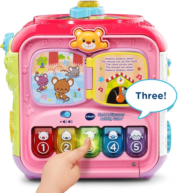 VTech Sort and Discover Activity Cube (Frustration Free Packaging), Pink