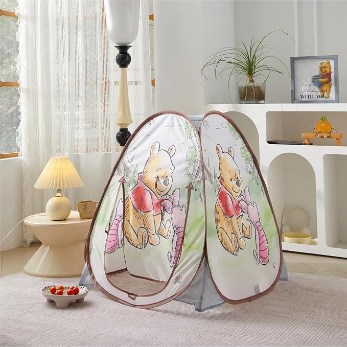 Disney Winnie The Pooh Collapsible Pop-Up Play Tent for Kids,28"x28"x30" Indoor Playhouse Fun,Ages 3+