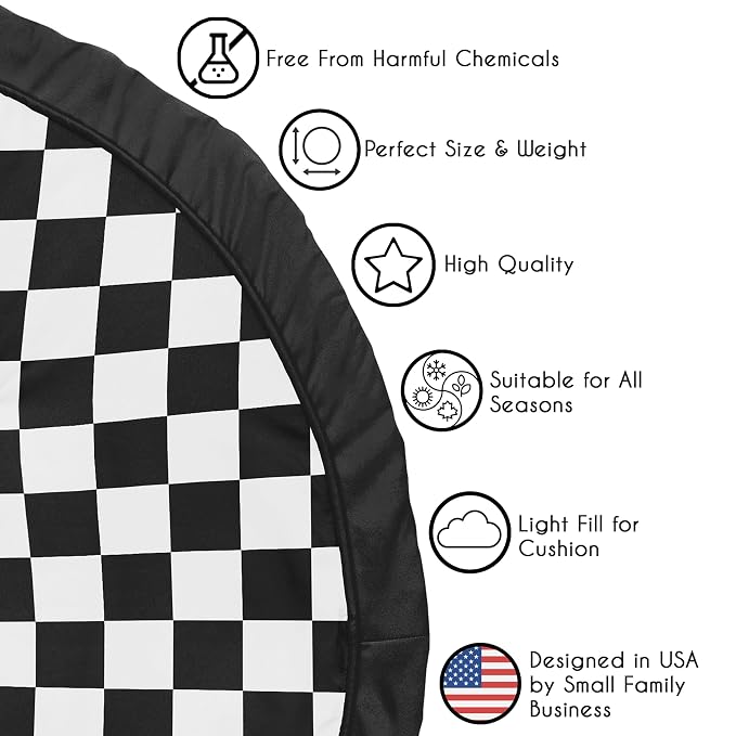 Sweet Jojo Designs Baby Play Mat (Black and White Gingham Checkered Plaid) for Boys or Girls, Infant, Toddler Tummy Time Activity Floor Playmat (Vintage, Classic, Checkerboard, Racing Flag, Geometric)