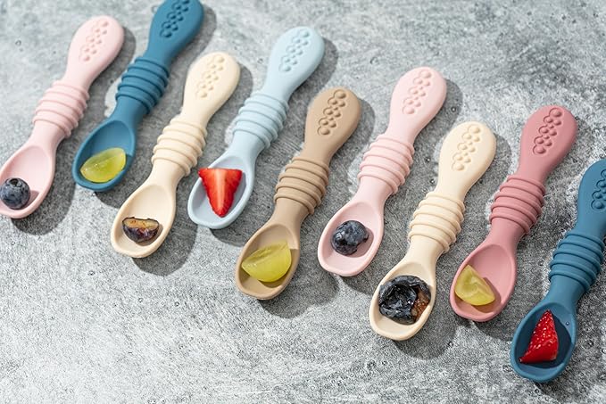 Sperric Baby Spoons - 6+ Months, Self Feeding, BPA Free Teething Spoons, Pink