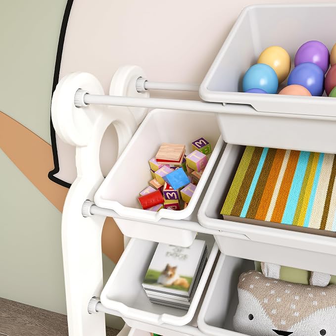 Kids Toy Organizer with 12 Storage Bins, Toy Organizer and Storage for Kids’ Toys, Children Toy Storage Organizer for Playroom, Kids Room, Nursery Room