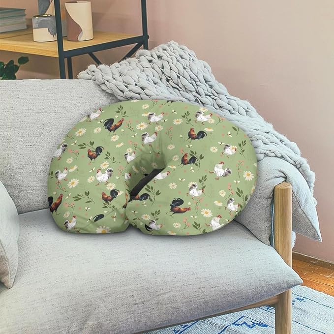 Boho Chicken Nursing Pillow Cover for Baby Boys Girls, Breastfeeding Pillow Slipcover Cushion Cover, Soft Fabric Fits Snug On Infant, Fits for Nursing Pillow Newborn