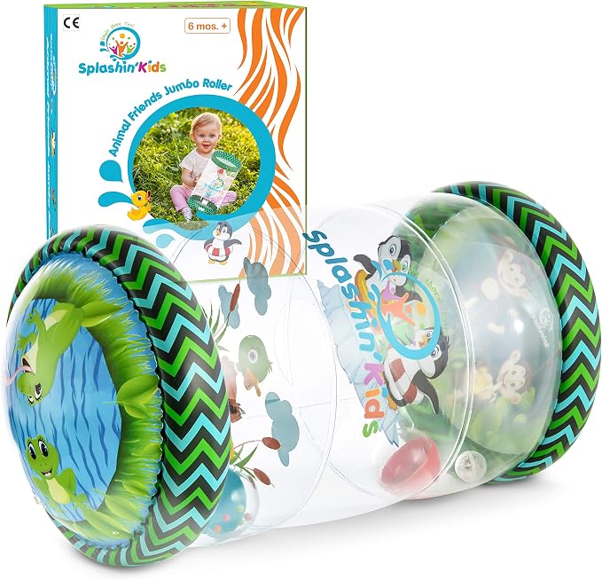 Splashin'kids Infant Toys Beginner Crawl Along Game Ball Drop Maze Tummy Time Activity Center Early Development Jumbo Roller Rattle Toy Baby Toys for 6 Months 1 2 3 Year olds Watch Video