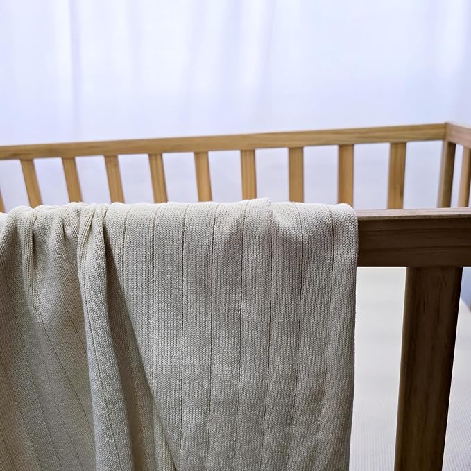 The Ribbed Blanket - 100% Organic Cotton Baby Blanket, American Made, 30x40in - Bassinet, Crib, Stroller - Gift Registry Baby Shower for Newborns and Kids (Blush)