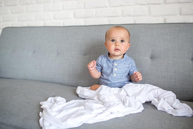 Copper Pearl Swaddle Blankets for Newborns | Soft Stretchy Receiving Blankets for Boys and Girls | Large 46 x 46 Inch Baby Blankets | Lightweight and Breathable Swaddles | Dove