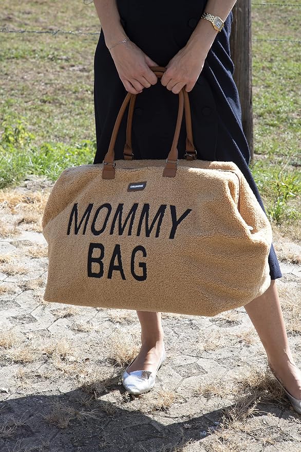 Childhome The Original Mommy Bag, Large Baby Diaper Bag, Hospital Bag, Large Travel Tote Bag, (Teddy Brown)