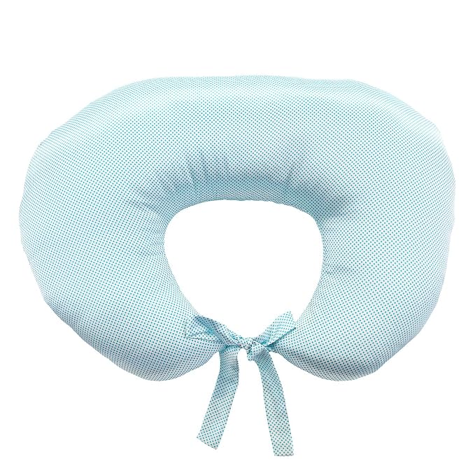 My Blankee Nursing Pillow with Mini Dot Charmeuse Satin Slipcover, Blue, Large/X-Large