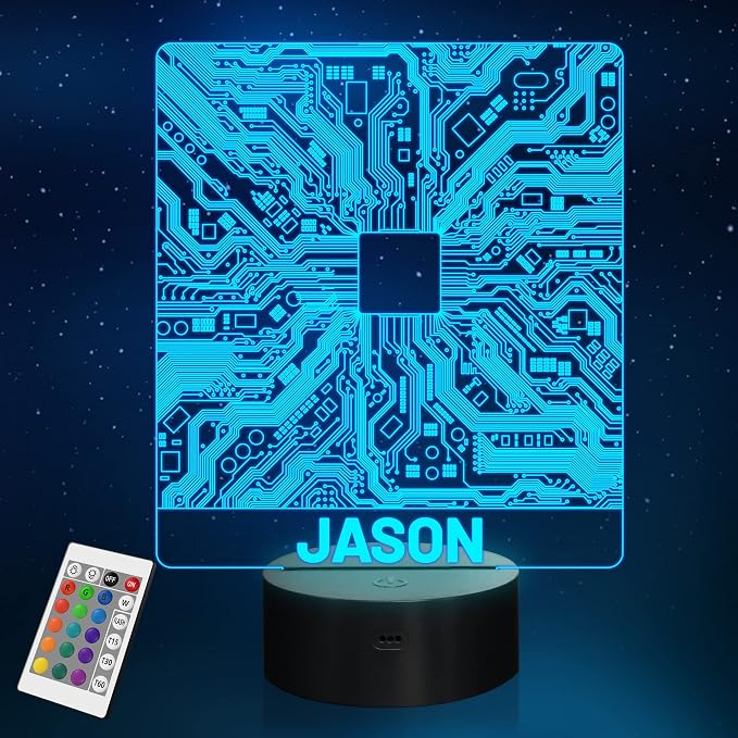 YuanDian Personalized Geeky Gifts, Computer Geekery PCB Lamp 16 Colors Changing Touch & Remote Control Night Light for Men Boys Women IT Tech Support Nerds Geek Lovers