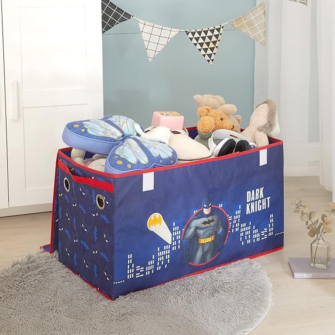 Idea Nuova Batman Collapsible Children?™s Toy Storage Trunk, Durable with Soft Lid, 28.5"x14.5"x16"