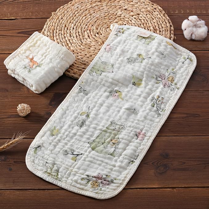 Ultra-Soft & Absorbent Muslin Baby Burp Cloths - 6-Pack, 20x10 Inches - Ideal for Gentle Burping Sessions with Baby Boys & Girls, Unisex Design, Perfect