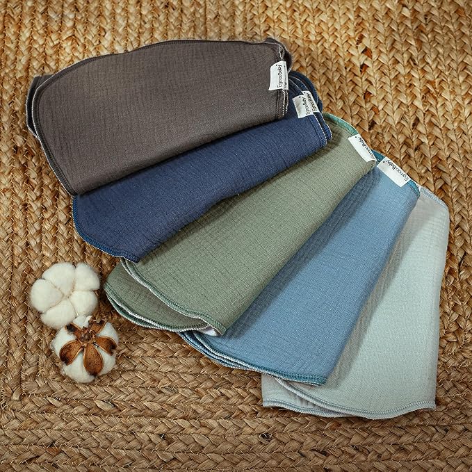 Muslin Burp Cloths for Baby,Organic Burping Cloths for Babies Boys Girls,Spit Up Rags Extra Soft and Absorbent 10 Pack