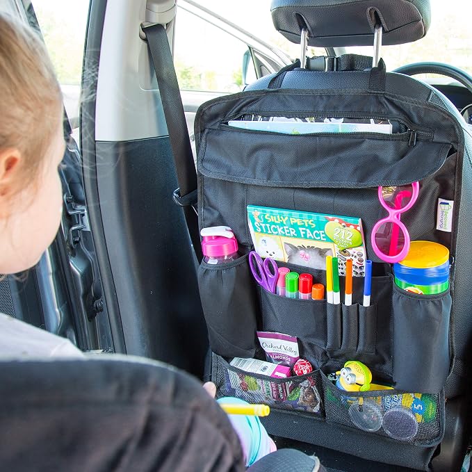 Backseat Car Organizer | Car Organizer Back Seat Protector With 12 Compartments Plus ipad Holder | Used As Car Back seat Organizer, Car Seat Organizer, Car Organizer For Kids