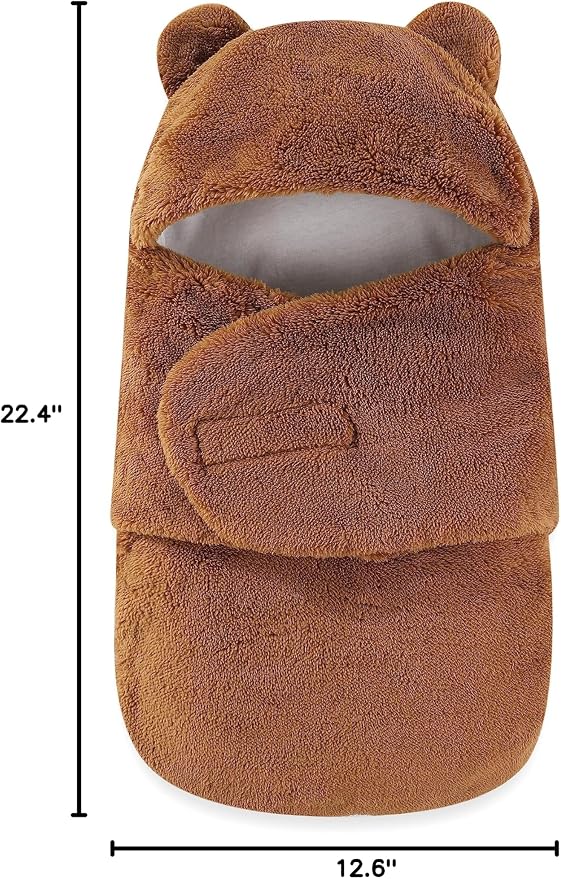 AiWMGL Baby Winter Fleece Swaddle Blanket 3-6 Months Boys Girls Warm Adjustable Newborn Swaddling Wrap Soft Plush Sleeping Sacks