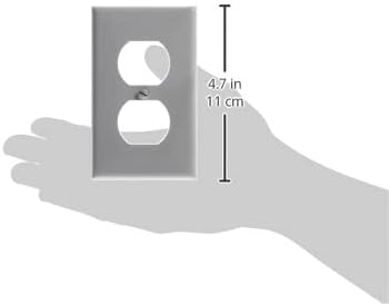 Leviton 1-Gang Duplex Device Receptacle Wallplate, Standard Size, Thermoplastic Nylon, Device Mount, 80703-GY, Gray