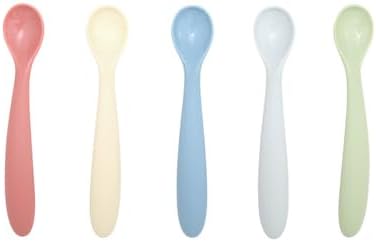 dollop Silicone Baby Feeding Spoon | 2 pack | BPA Free | Dishwasher Safe (Soft Eucalyptus)