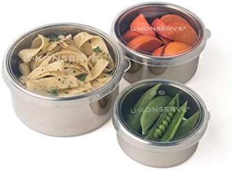 U Konserve Stainless Steel Round Food Storage Bento Box Container, Leak Proof Silicone Lid Dishwasher Safe - Plastic Free, 16oz