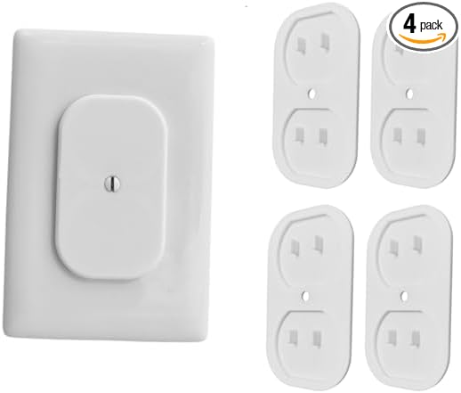Baby Proof Outlet Cover Locks ??Tamper Resistant Duplex Outlet Safety Covers ??Screw-On Decorative Wall Plate Guard for Child & Toddler Protection ??Easy Install Electrical Socket Shield (Multi-Pack)