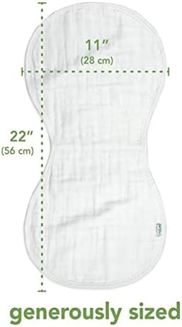 green sprouts Muslin Burp Cloths made from Organic Cotton | 4 absorbent layers protect from sniffles,drips & drools | 100% organic cotton muslin,Super soft & softer with every wash,Machine washable