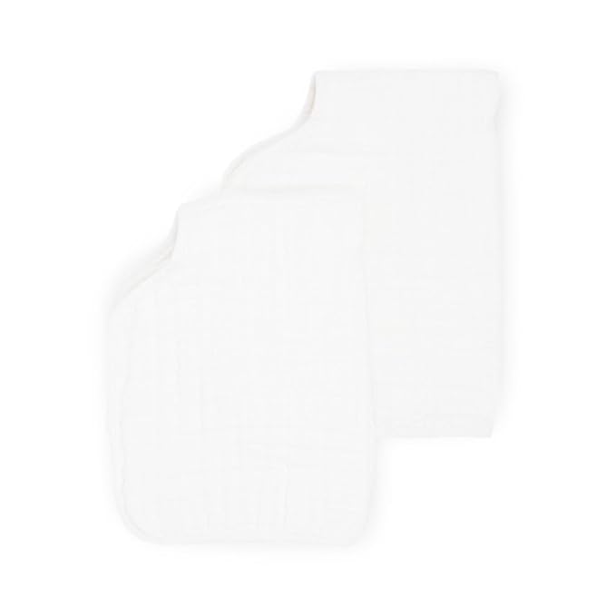Little Unicorn Ultra-Absorbent Premium Burp Cloth 2 Pack | Soft on Baby's Skin | Larger Size | Ergonomic Design | Set of 2 (White)