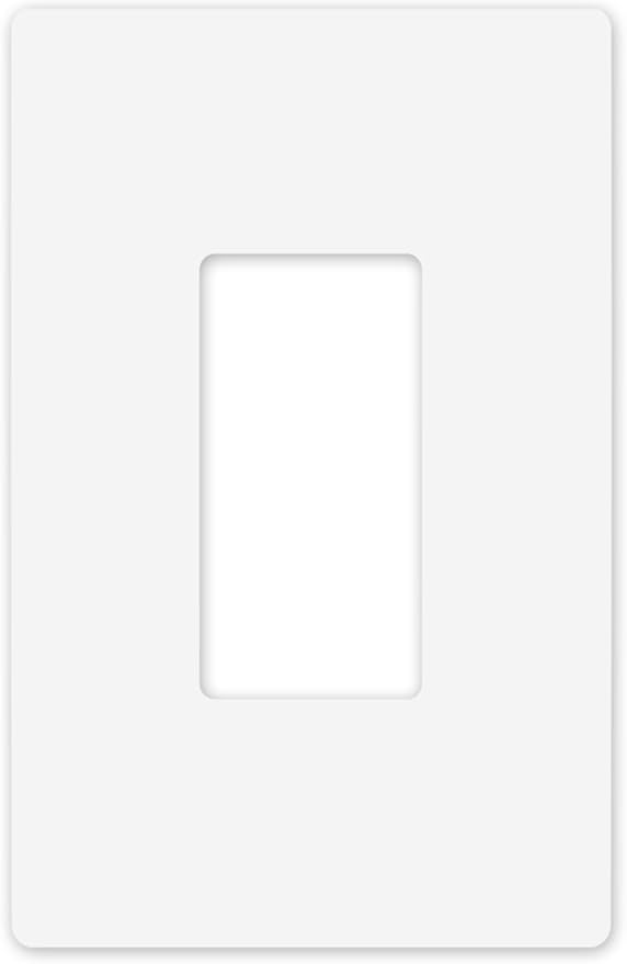 Art Plates - OVERSIZED Screwless Child Safe Switch Plate - 5.5" x 3.5" - Jumbo 1 Gang Decorator GFCI Style - Unbreakable Polycarbonate - One Gang Screwless Light Switch Cover Plate - Glossy White