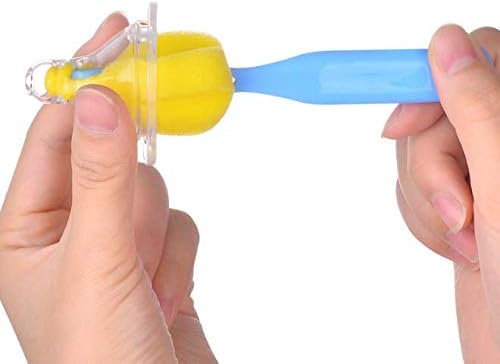 Cindy&Will 10Pcs BPA Free Nipple/Baby Milk Bottle Pacifier Sponge Cleaning Brushes Cleaner Set for All Wide and Standard Nipples, Assorted Color