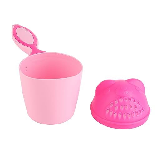 Keenso Kids Shampoo Rinse Cup, Pink Removable Design Hair Washing Cup for Children's Shower