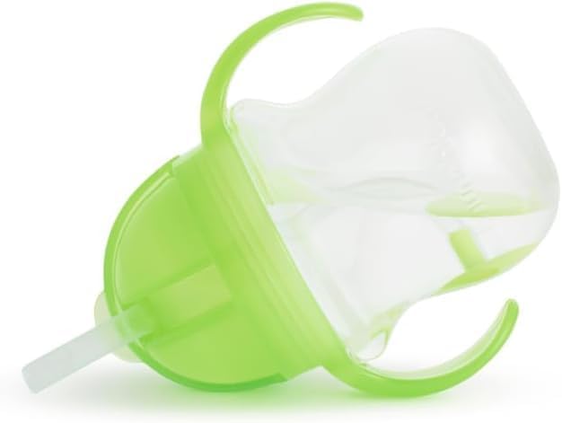Munchkin Weighted Straw Sippy Cups for Toddlers 7oz, Leak Proof, Easy to Hold-Great toddler cups with straws, Supports Straw-use Education, Straw Cups (Pink/Green)