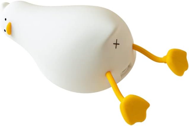 Lying Flat Duck Night Light, 3 Level Dimmable LED Nursery Nightlight,Cute Lamps Silicone Light Up Duck,Rechargeable Bedside Touch Lamp for Breastfeeding Toddler Baby Kids Decor