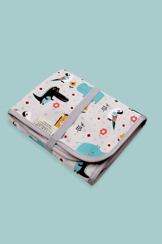 Hamur Home Portable Changing Pad ??Waterproof, Washable & Easy Wipe Clean, Foldable Travel Baby Changing Mat for Diaper Bag, Compact & Lightweight, Must-Have for Newborns (Animal Pattern)