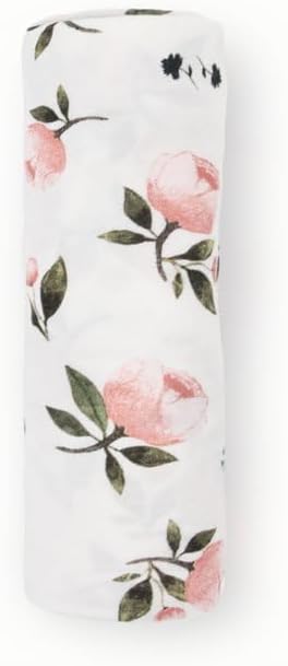 Little Unicorn Stretch Knit Swaddle Blanket | Single | Super Soft | Swaddling, Burping, Nursing | Newborns and Infants | Large 47” x 47” | Machine Washable | Watercolor Rose