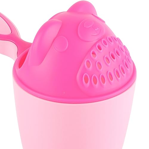 Keenso Kids Shampoo Rinse Cup, Pink Removable Design Hair Washing Cup for Children's Shower