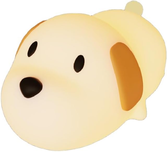 Led Cute Dog Night Light, 7 Colors Dimmable Puppy Bedside Lamp, Touch Control Night Lamp with Sound Effects for Kids Adults, Used for Camping Party Room Decor (Puppy)
