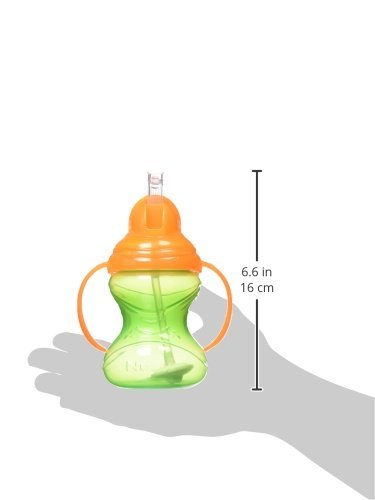 Nuby No-Spill Flip N' Sip Clik-It Cup with 360 Straw, 8 Ounce, Colors May Vary, Multicolor