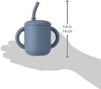 mushie 100% Silicone Training Cup & Straw for Toddlers | 6 Months+ (Tradewinds)