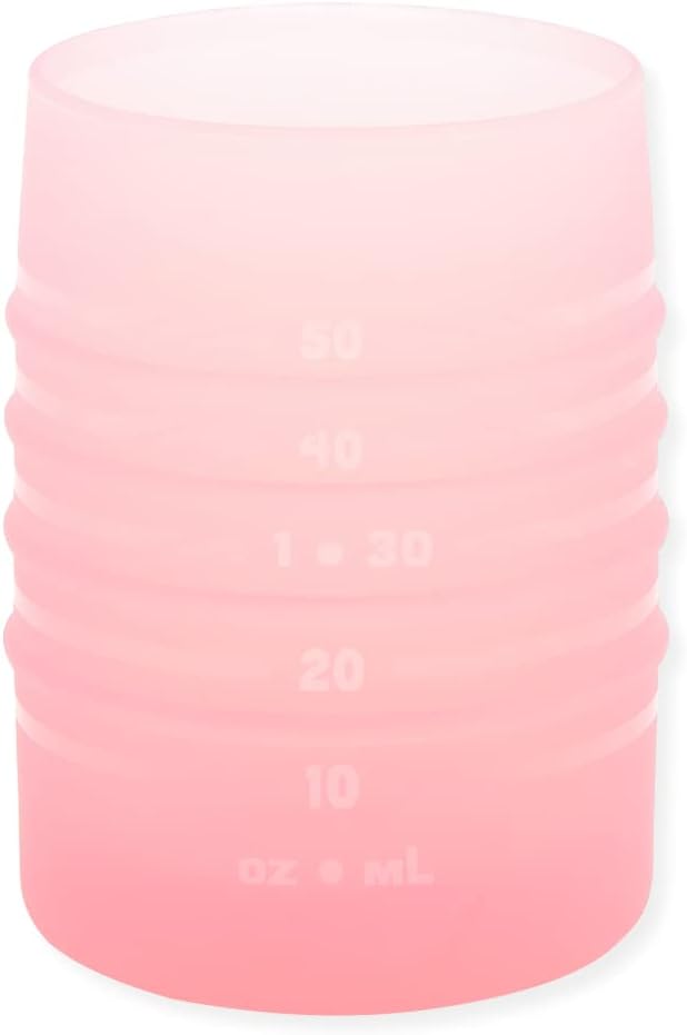 Bumkins Baby and Toddler Cups, Sip Cup, Spill Proof Training Drinking for Babies Ages 4 Months, Tip Proof, Platinum Silicone Starter Cup, First Year Learning Supplies, Easy to Hold, Holds 2oz, Pink