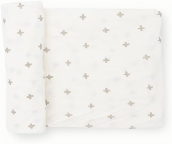 Little Unicorn Premium Stretch Knit Swaddle Blanket | Super Soft with Optimal Stretch & Breathability for swaddling (Grey Cross)