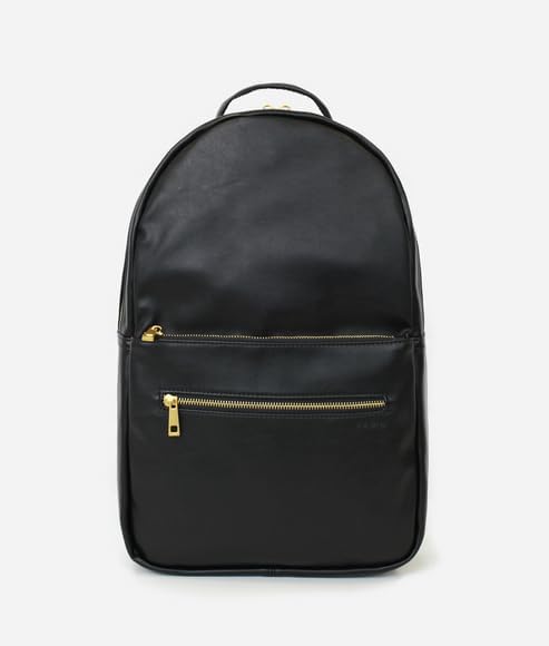 FAWN DESIGN Diaper Bag Backpack with Changing Pad, Faux Leather Black Backpack Diaper Bag with 4 Interior and 2 Exterior Pockets, Padded and Adjustable Straps for All Day Comfort, 15.5x11x5 inches