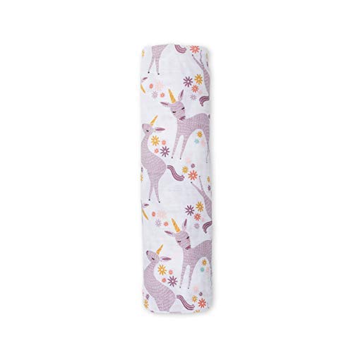 Lulujo Baby Swaddle Blanket| Unisex Softest 100% Cotton Muslin Swaddle Blanket| Neutral Receiving Blanket for Girls & Boys | 47in x 47in Unicorn