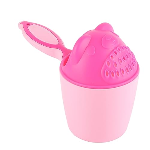 Keenso Kids Shampoo Rinse Cup, Pink Removable Design Hair Washing Cup for Children's Shower