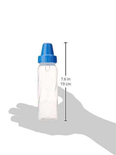 Evenflo Feeding Classic Clear Plastic Standard Neck Bottles for Baby, Infant and Newborn - Teal/Green/Blue, 8 Ounce (Pack of 12)