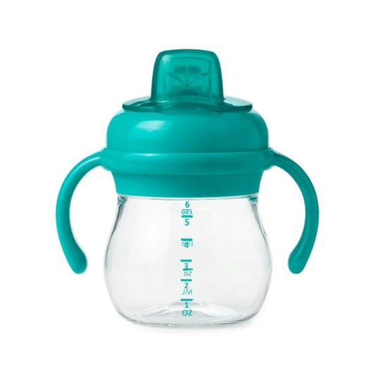 OXO Tot Transitions Soft Spout Sippy Cup with Removable Handles, Teal, 6 Ounce