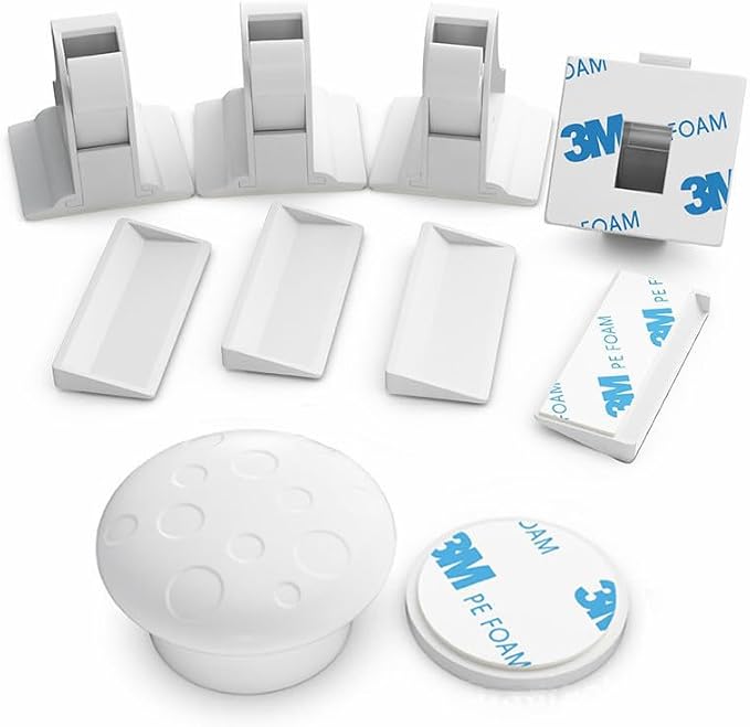 Magnetic Child Security Locks Protection Children Baby Safety Plastics Lock Drawer Latch Cabinet Door Limiter Fumiture Hardware - (Color: 4Locks 1Key)