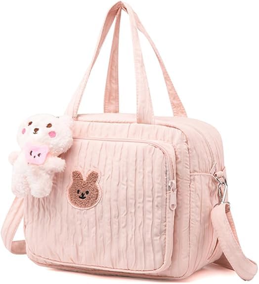 Lushandy Baby Diaper Bag Tote, Mom Bag Crossbody Diaper Bags Baby Travel Bags for Girl Pañaleras Para Bebe (Pink, Large)