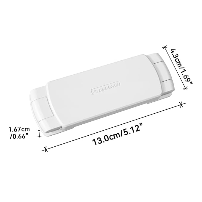 EUDEMON 2 Pack Latest French Fridge Lock French Door Refrigerator/Freezer Lock Apply to Max 3.54"(90mm) Two Door Gap Distance for Kids & Babies,Easy to Install no Tools Need or Drill (White)