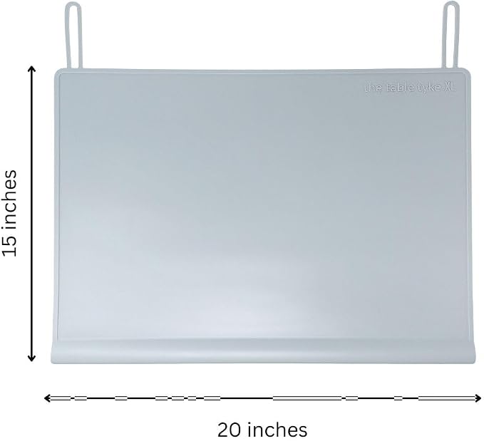 The Table Tyke Table Tyke Placemat XL Silicone Baby Placemat with Teething Edge Bumper - Waterproof Toddler Table Mat for Eating, BPA Free, Dishwasher Safe (Sky Blue)