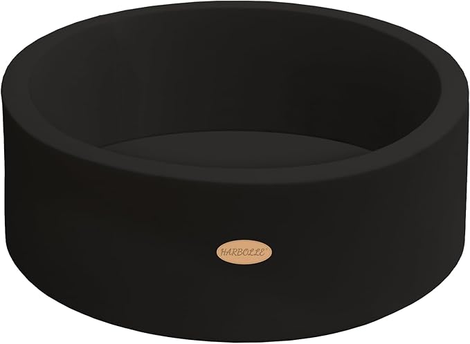 HARBOLLE Baby Ball Pit 35.4" Soft Round Memory Foam Ball Pits NOT Included Balls Indoor Outdoor Playpen for Babies Toddlers Kids Great Gift for Girls Boys, Black