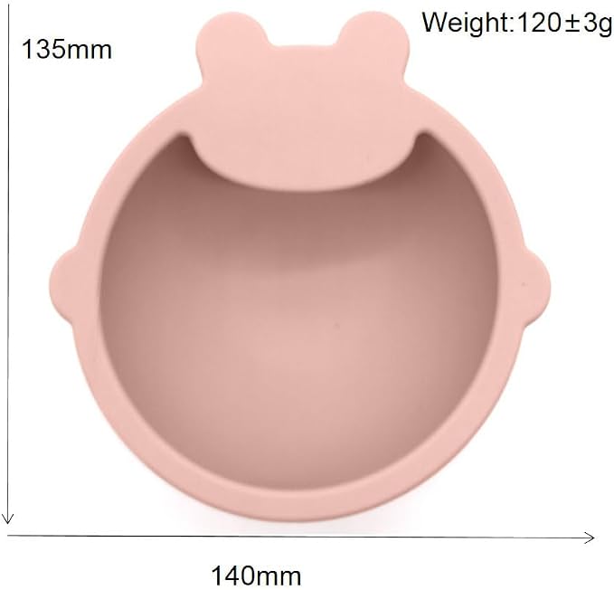 Silicone Baby Feeding Set, Toddler Feeding Set With Divided Suction Plate Bowl Spoons Forks Sippy Cup Adjustable Bib Non Slip Mat, Baby Eating Utensils, Bear Shape, 7-Piece, (Dark Pink)
